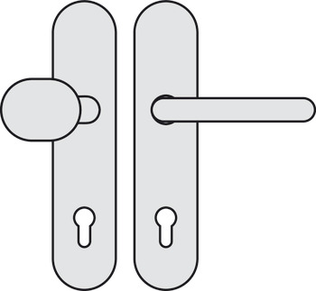 Security door handles, stainless steel, Hoppe, Paris E86G/3331/3310/138Z ES1 (forced entry resistance)