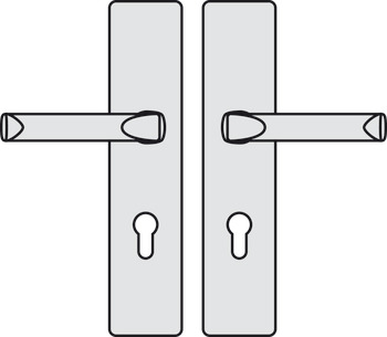 Security door handles, Aluminium, Hoppe, London 61/2221A/2210/113 impact resistance category 1 (protection class 2)
