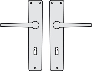 Door handle set, aluminium, model A91.12 TW-LS