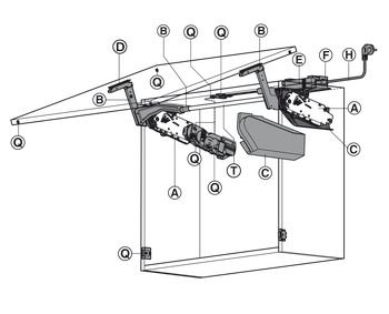 Lift mechanism unit, For Aventos HS Servo-Drive lift up flap fitting (electric)