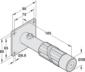 Adhesive door magnet, Wall mounting/ceiling installation, for door closer, Geze