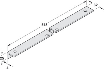 Soffit fixing bracket, For guide rail from Dorma TS 92 XEA and TS 98 XEA