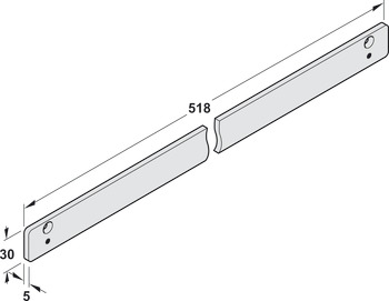 Mounting plate, For guide rail from Dorma TS 92 XEA and TS 98 XEA (height 30 mm)