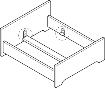 Bed connector, for central-tie bar and slatted frame supports