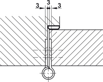 Drill-in hinge, size 127 mm, door weight ≤80 kg