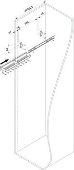 Utensil holder, extendable, Hook: Steel, tray: Plastic