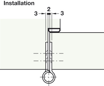 Drill-in hinge, size 127 mm, door weight ≤80 kg