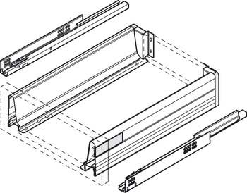 Combi sets, Blum Orga-Line, Tandembox, for drawers system height M, drawer side height 83 mm