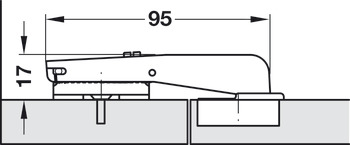 Concealed hinge, Häfele Metalla 510 A/SM 94°, for standard blind corners