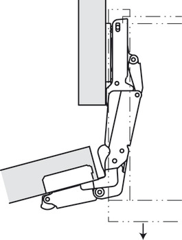 Concealed hinge, Häfele Metalla 510 A/SM 165°, inset mounting