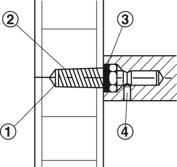 Mounting set, Startec, for wooden doors, one-sided installation, straight supports