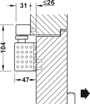 Overhead door closer, TS 92 G Basic, Contur design, with guide rail, EN 1–4, Dorma
