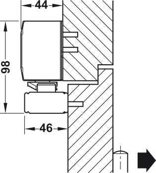 Overhead door closer, DCL 94 FE, EN 2–5, Startec