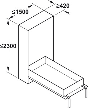 Foldaway bed fitting, Bettlift, for end mounting