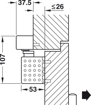 Overhead door closer, TS 93 GSR-EMF 2/BG, Contur design, with guide rail, EN 2–5, Dorma