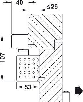 Overhead door closer, TS 93G EMF Contur design, with guide rail, EN 2–5, Dorma