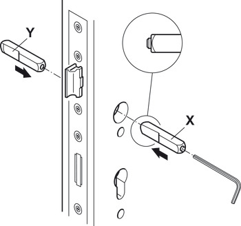 Spindle, 9 mm, split, for emergency exit doors in compliance with EN 179/EN 1125