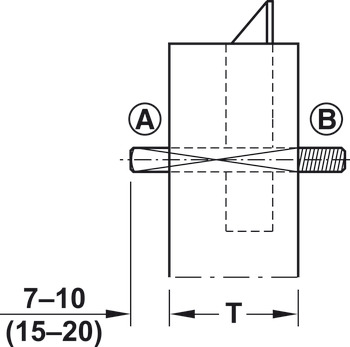Convertor spindle, Alternate spindle 9 mm, M8, BKS, for fire resistant doors