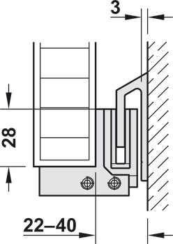 sliding louvre door fitting, Hawa Frontslide 60/A, set