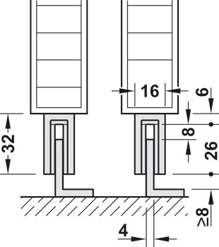 sliding louvre door fitting, Hawa Frontslide 60/A, set