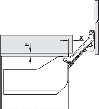 Lift mechanism unit, for Aventos HL parallell lift-up front fitting