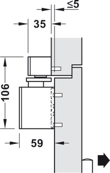 Overhead door closer, Dorma TS 98 XEA GSR/BG with guide rails, For double doors, EN 1–6