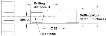 Connecting bolt, S35, Maxifix system, for drill hole Ø 5 mm