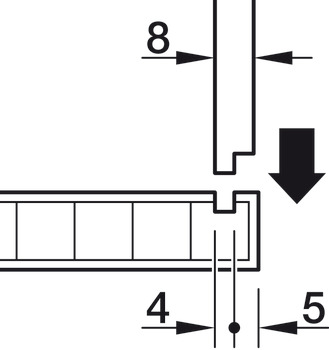 Rear panel bracket, Häfele Versatile for frame construction