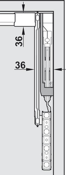 Lift mechanism unit, for Aventos HL parallell lift-up front fitting
