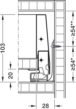 Drawer set, Blum Merivobox, system height M, load bearing capacity of 70 kg