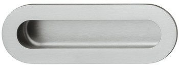 Inset handle, Stainless steel, oval