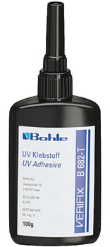 Adhesive, with activator, for glass to metal bondings