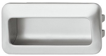 Inset handle, Zinc alloy, with harpoon-type flange