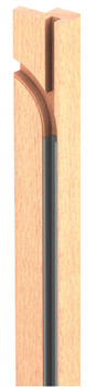 Guide track, wood, with plastic sliding profile