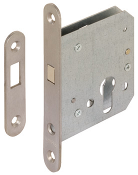 Mortise lock, for sliding doors, with compass bolt, profile cylinder