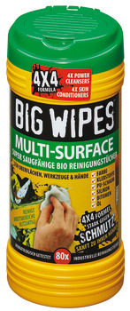 Multi wipes, biodegradable, for hands, tools and surfaces
