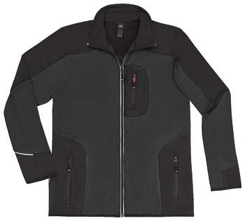 Jersey fleece jacket, anthracite-black
