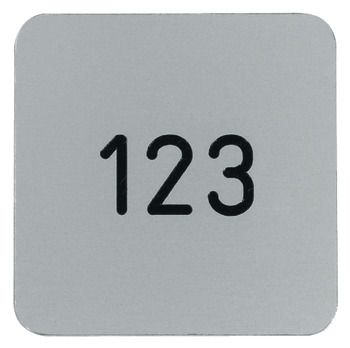 Number plate, square, without drill hole