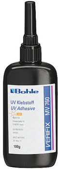 UV adhesive, for glass to metal/glass (also laminated glass) bondings