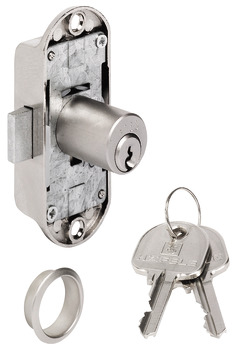 Espagnolette lock, Häfele Piccolo-Nova, with pin tumbler cylinder, MK/GMK locking system, customised