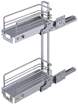 Base unit pull-out, Steel chrome plated, for screw fixing