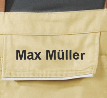 Bib overall, with name or logo