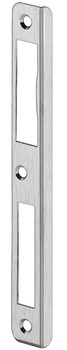 Angled striking plate, for rebated doors, for high bolt, 170 mm