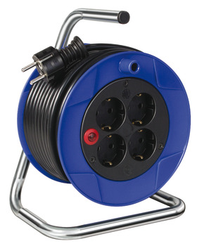 Cord reel, with 4 Schuko safety sockets