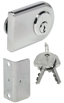 Glass door cam lock, With pin tumbler cylinder, backset 38.5 mm, customised locking system