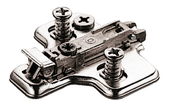 Cruciform mounting plate, Häfele Metalla 510 SM, steel, with pre-mounted Euro screws