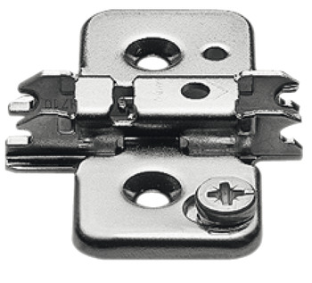 Cruciform mounting plate, Clip/Clip Top, for screw fixing with chipboard screws
