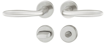 Door handle set, stainless steel, Hoppe, Verona E1800Z/42KV/42KVS