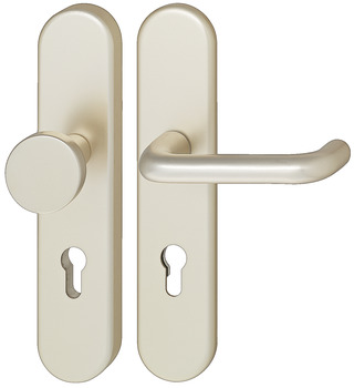 Door handle set, aluminium, A91.12 SB4-LS-ZA, long backplate