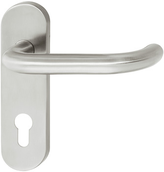 Door handle set, stainless steel, Startec, PDH3102, short backplate